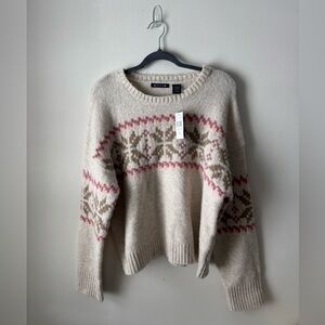 NWT Architect Cream and Pink Knit Sweater